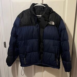 The North Face Midnight Blue and Jet Black Puffer Jacket